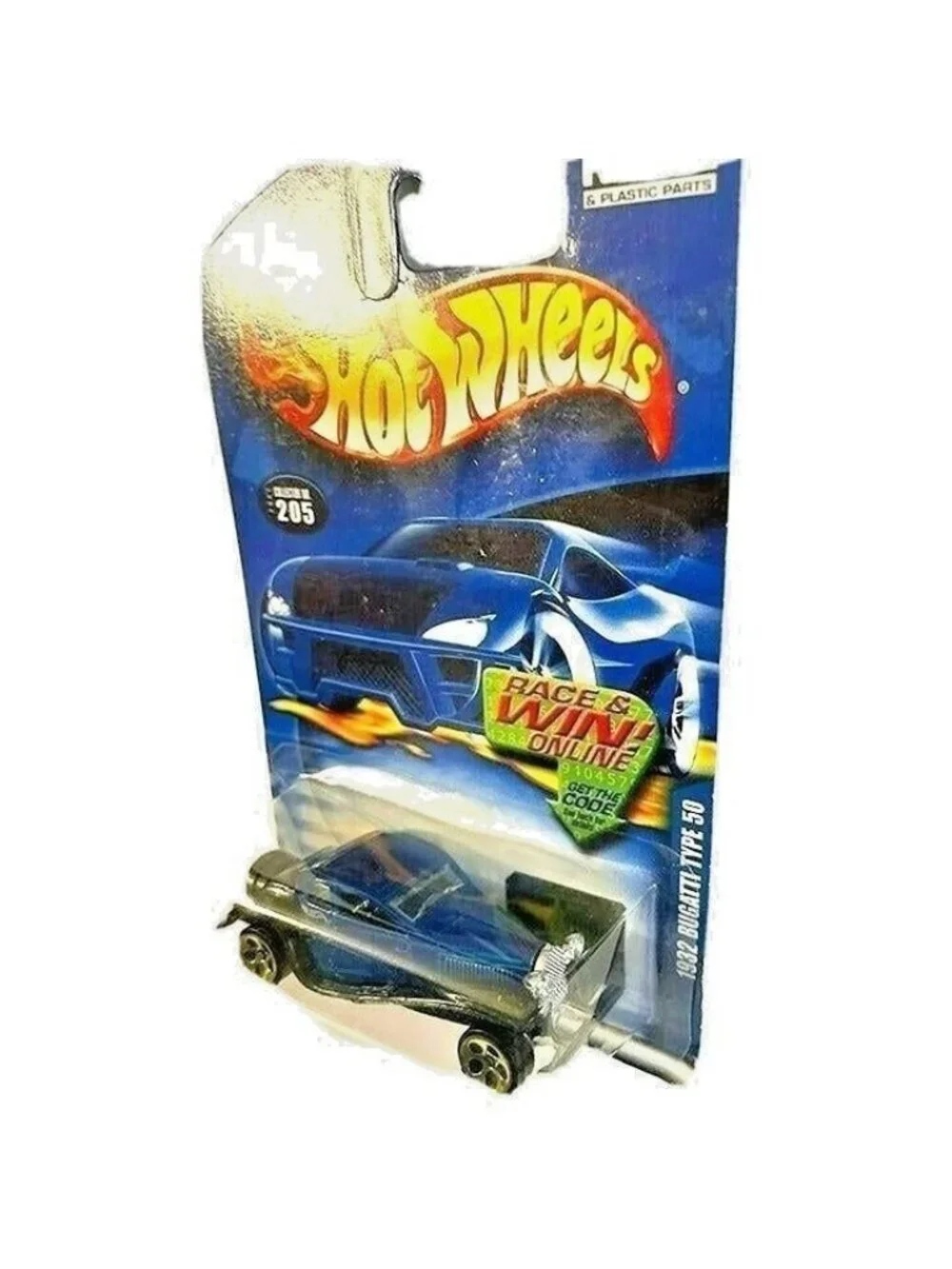 Vintage Die Cast Hot Wheels 2001 1932 Bugatti Type 50 Car Collector No 205 Blue